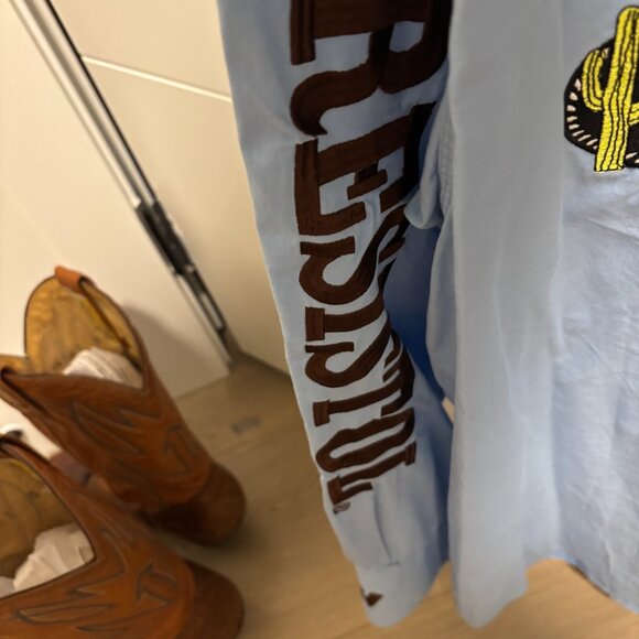 Genuine Rodeo Contestant Shirt Resistol with full sponsor patches - Picture 3 of 8